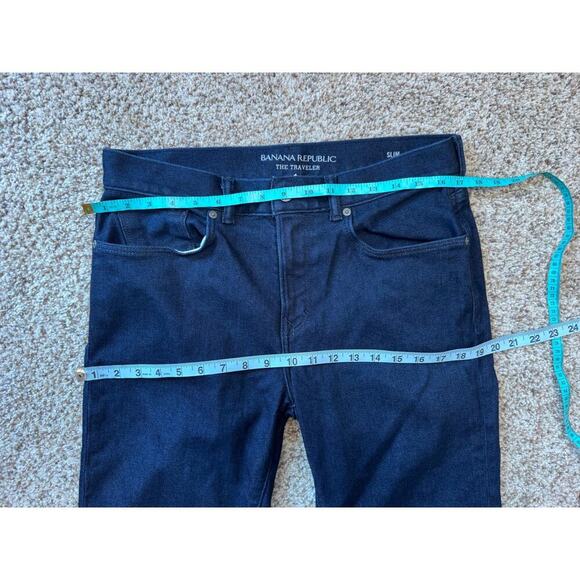 Banana Republic "The Traveler" size 32X36, Men's Blue Denim Jeans/Pants, Slim - Picture 7 of 11